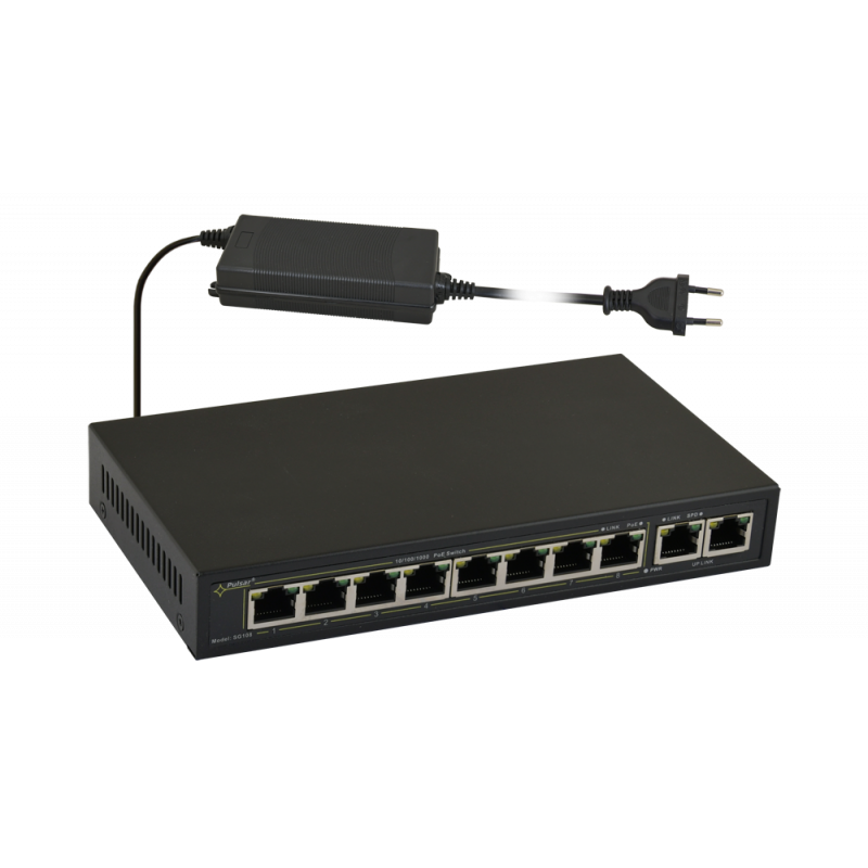 SG108-90W Pulsar Switch PoE 10-portowy SG108-90W do 8 kamer IP
