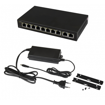 SG108-90W Pulsar Switch PoE 10-portowy SG108-90W do 8 kamer IP