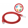 Patchcord U/UTP kat.5e PVC 1.0m czerwony ALANTEC 1