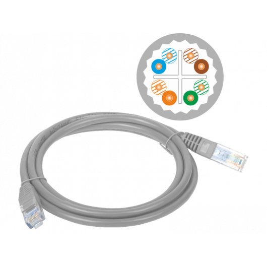 Patchcord U/UTP kat.6A LSOH 1.0m szary ALANTEC