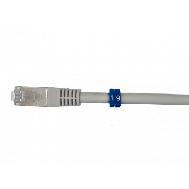 Oznaczniki kabli 0-9 na kable o śr. 6-7mm niebieskie ALANTEC