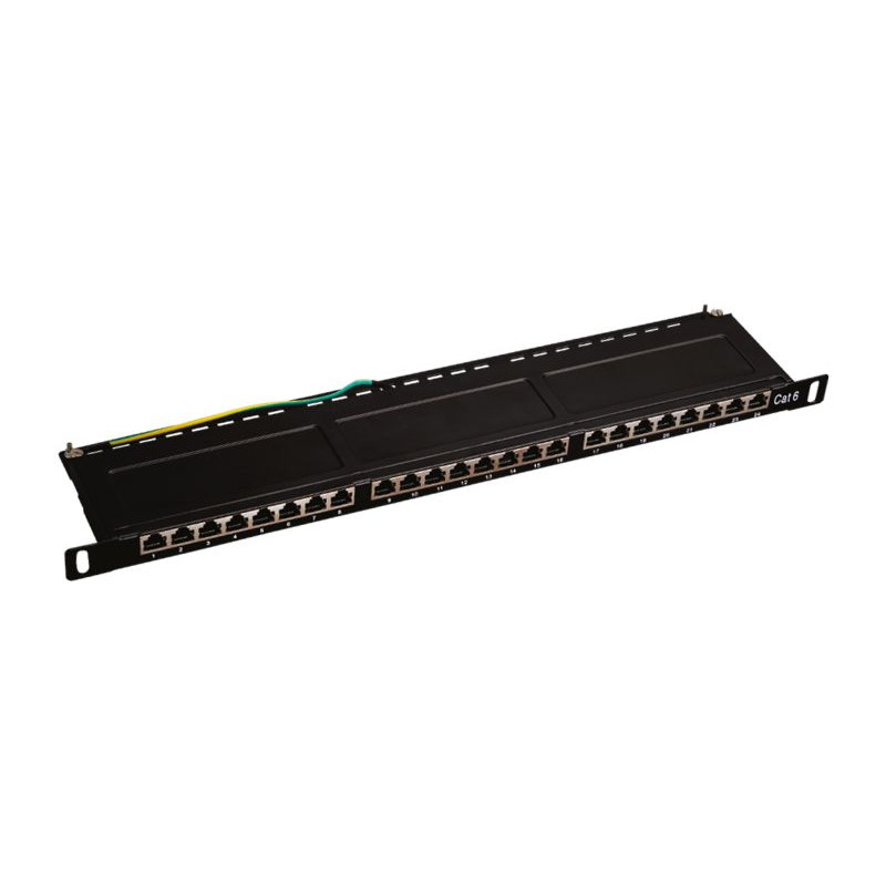 Patch panel kat.6 19" 24xRJ45 STP z półką 0,5U ALANTEC