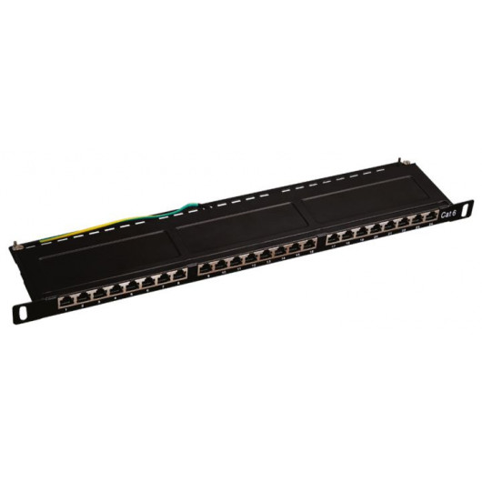 Patch panel kat.6 19" 24xRJ45 STP z półką 0,5U ALANTEC