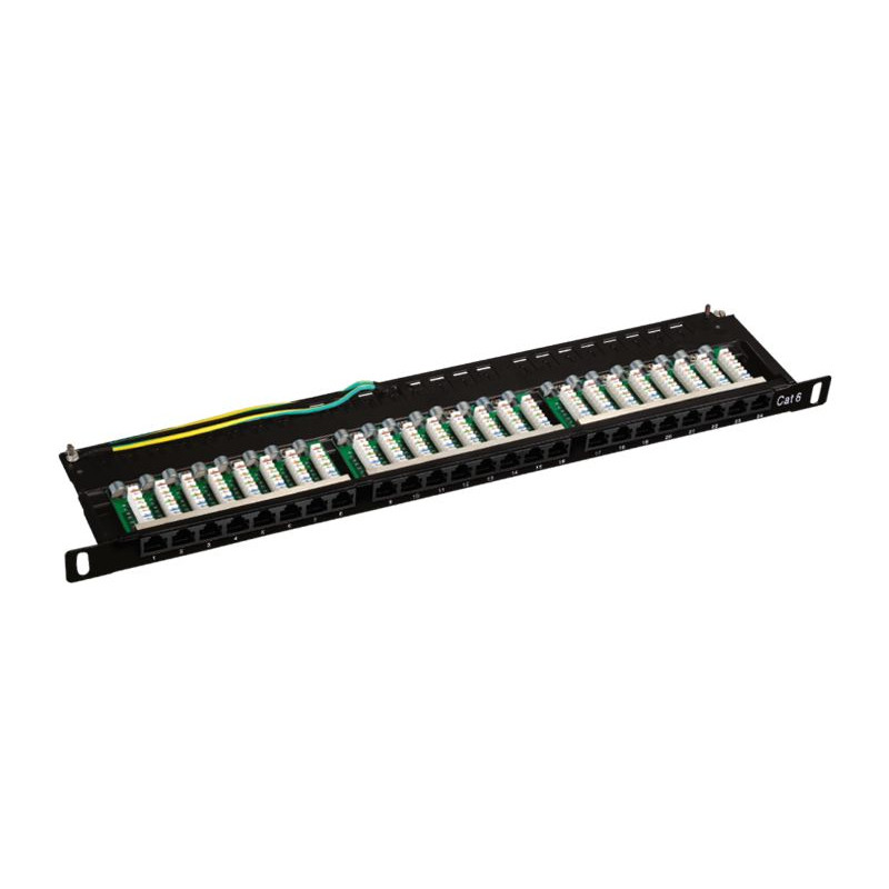 Patch panel kat.6 19" 24xRJ45 UTP z półką 0,5U ALANTEC