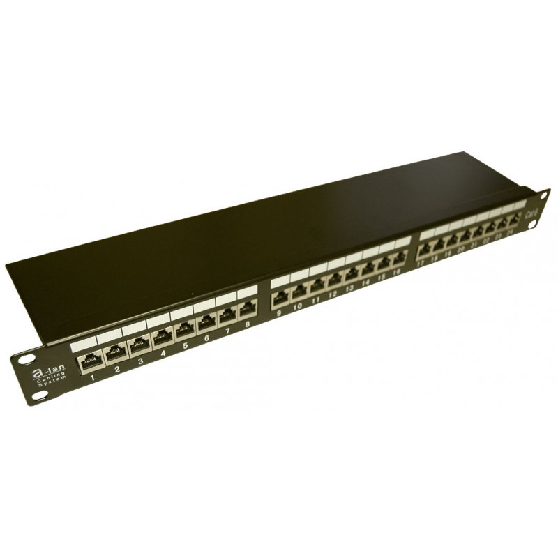 Patch panel kat.6 19" 24xRJ45 STP z półką popiel ALANTEC