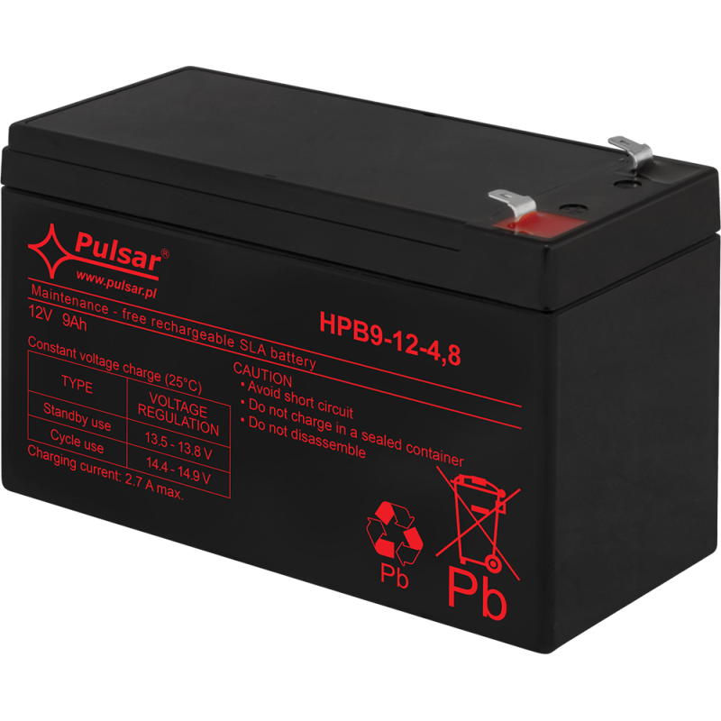 Akumulator 9Ah/12V HPB Pulsar HPB9-12-4,8