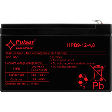 Akumulator 9Ah/12V HPB Pulsar HPB9-12-4,8