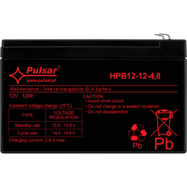 Akumulator 12Ah/12V HPB Pulsar HPB12-12-4,8